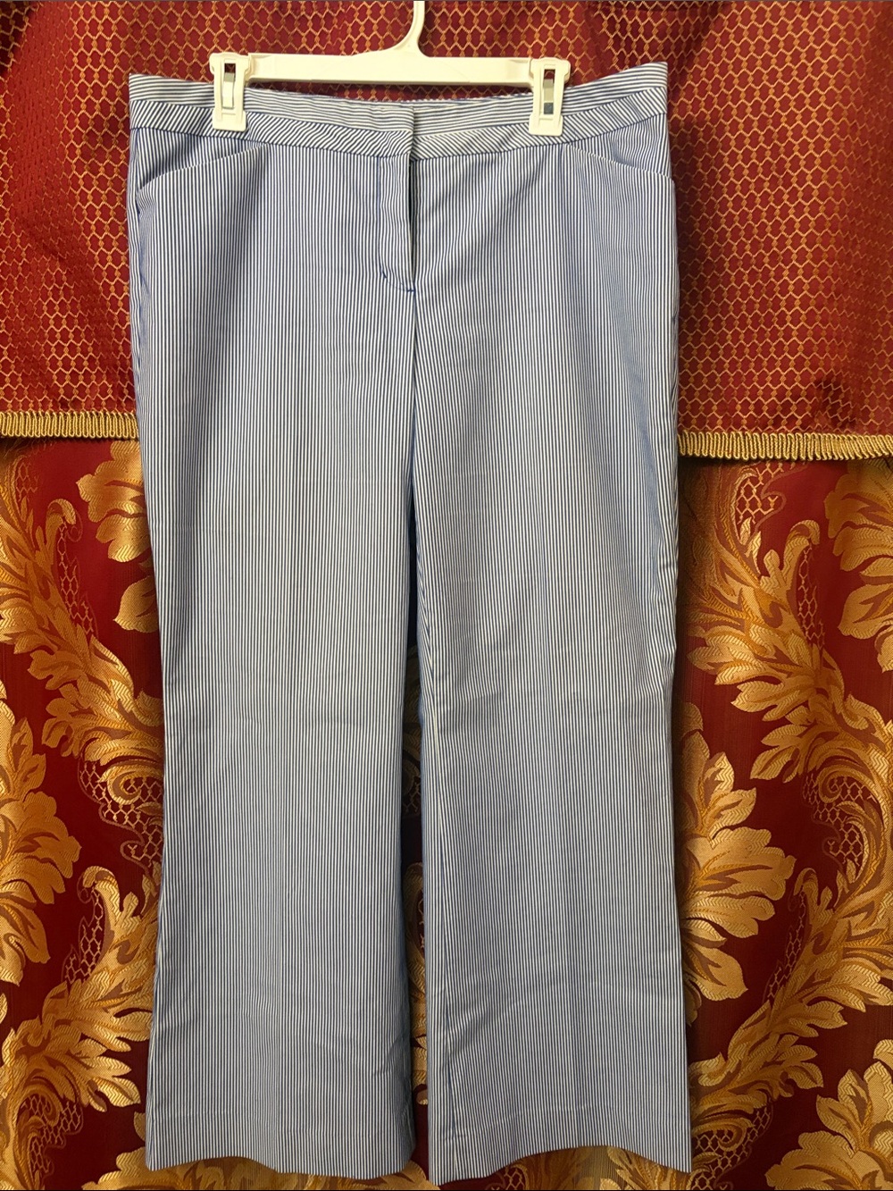 Express Blue and White Pinstripe Dress Pants